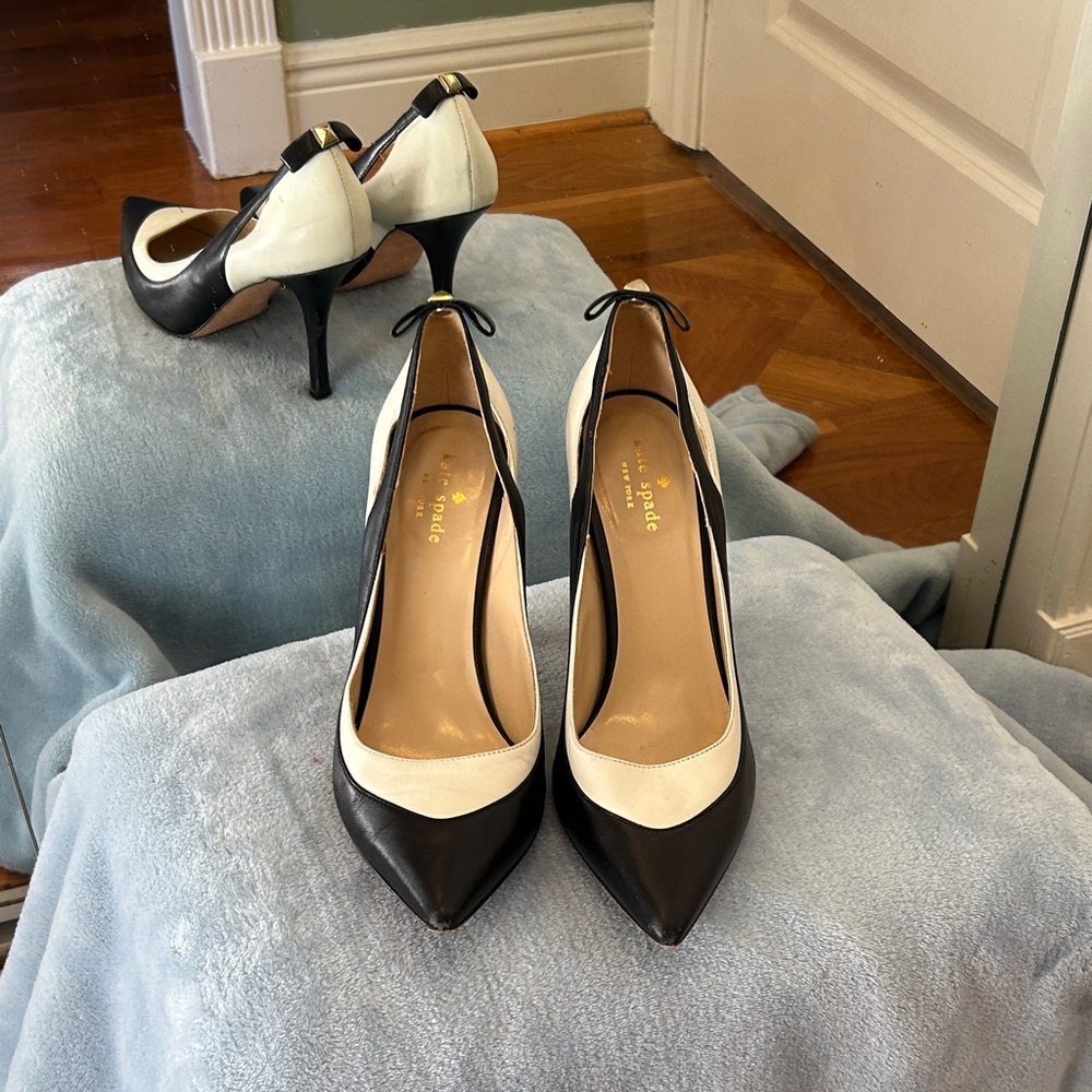 Kate Spade Two-Tone Black and White Heels